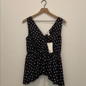 NWT- Lewit Sharkbite Hem Silk Tank